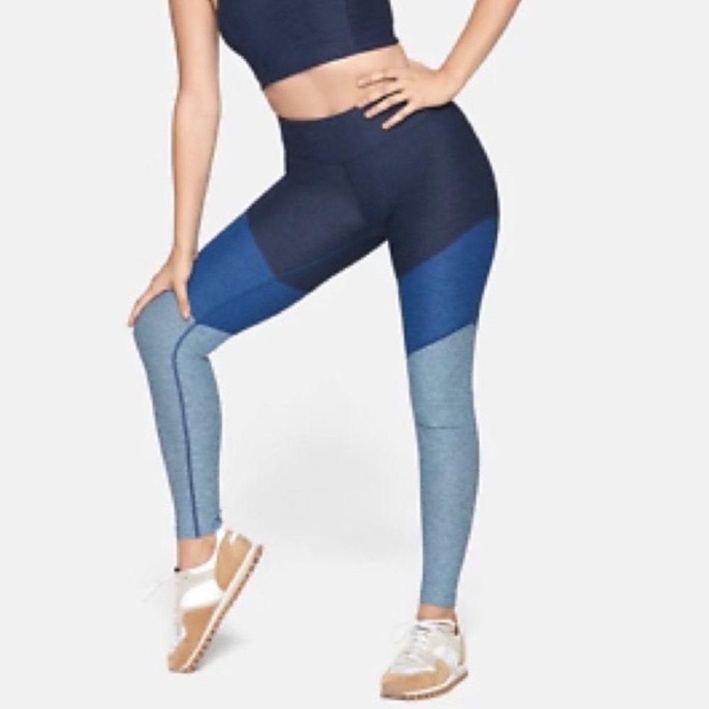Outdoor Voices Women’s Stretch Yoga Sports Springs Legging Blues Gray‎ Small EUC